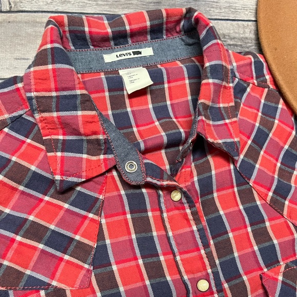 Levi's plaid pearl button western shirt - Picture 2 of 5